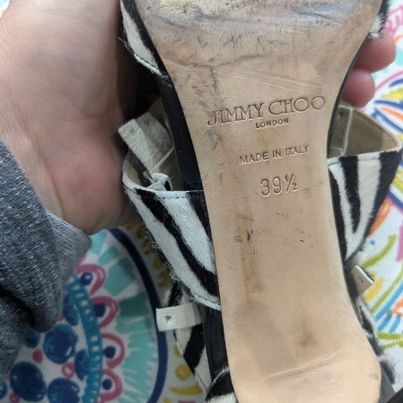 Jimmy Choo Horse Hair Zebra Print Heels - Picture 4 of 6